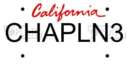 CHAPLN3 California License Plate