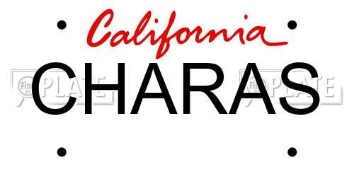 CHARAS California License Plate