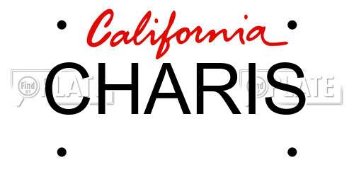 CHARIS California License Plate