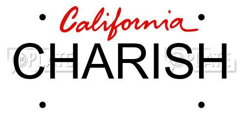 CHARISH California License Plate