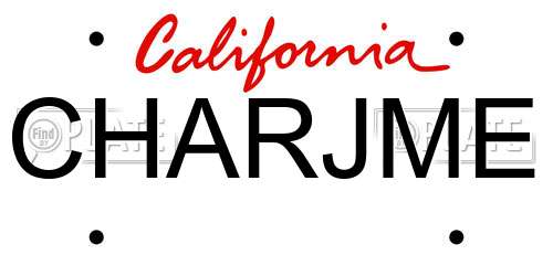 CHARJME California License Plate