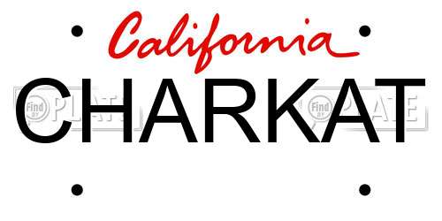 CHARKAT California License Plate