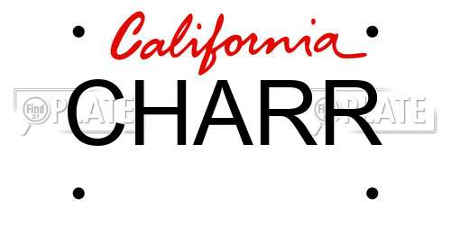 CHARR California License Plate