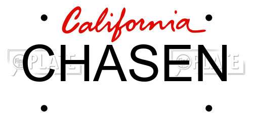 CHASEN California License Plate