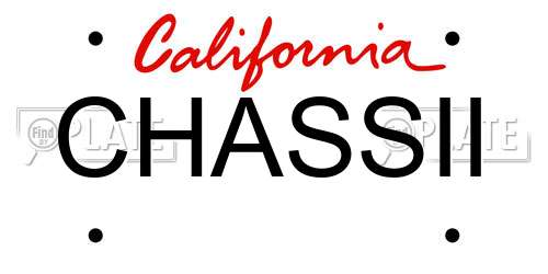 CHASSII California License Plate