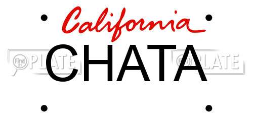 CHATA California License Plate