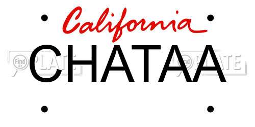 CHATAA California License Plate