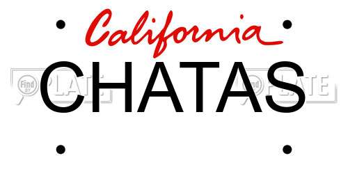 CHATAS California License Plate
