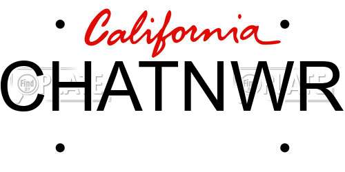 CHATNWR California License Plate