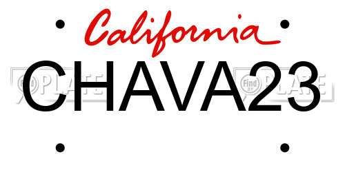 CHAVA23 California License Plate