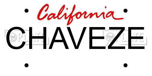 CHAVEZE California License Plate