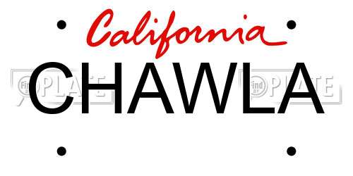 CHAWLA California License Plate