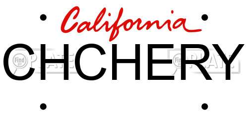 CHCHERY California License Plate