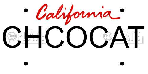 CHCOCAT California License Plate