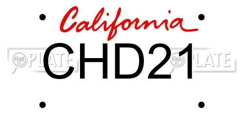 CHD21 California License Plate