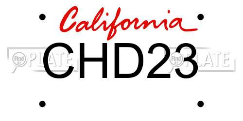 CHD23 California License Plate