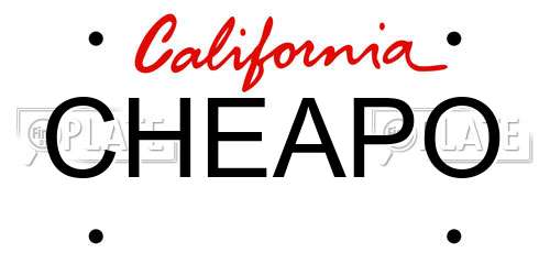 CHEAPO California License Plate