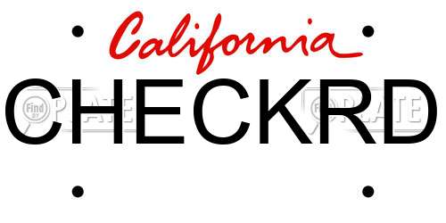 CHECKRD California License Plate