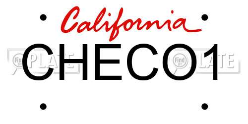 CHECO1 California License Plate