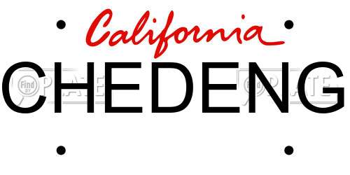 CHEDENG California License Plate