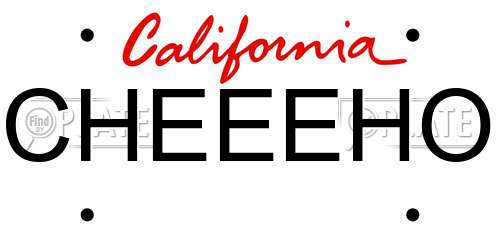 CHEEEHO California License Plate