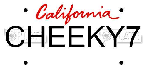 CHEEKY7 California License Plate