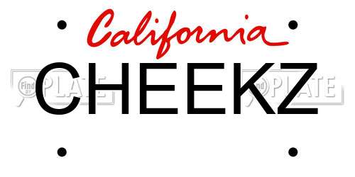 CHEEKZ California License Plate