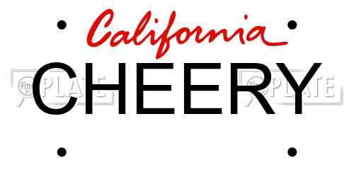 CHEERY California License Plate