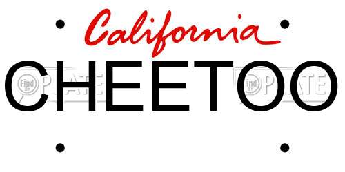 CHEETOO California License Plate