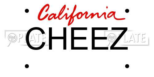 CHEEZ California License Plate