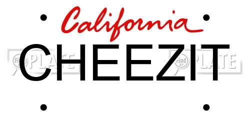 CHEEZIT California License Plate
