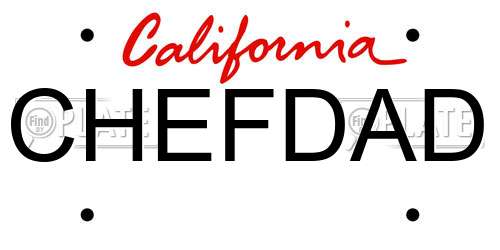 CHEFDAD California License Plate