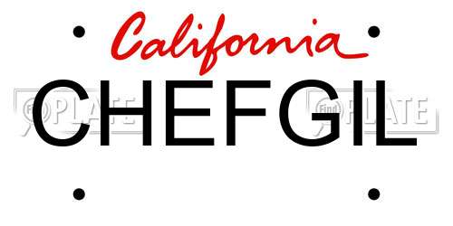 CHEFGIL California License Plate