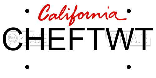 CHEFTWT California License Plate