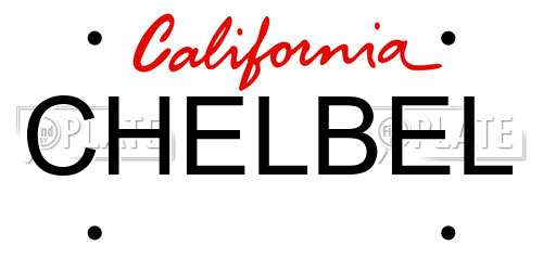 CHELBEL California License Plate