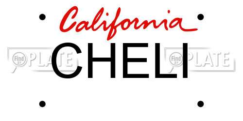 CHELI California License Plate