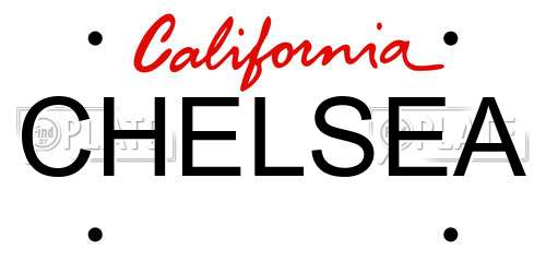 CHELSEA California License Plate