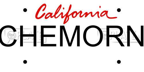 CHEMORN California License Plate