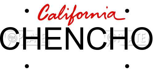 CHENCHO California License Plate