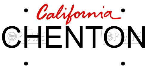 CHENTON California License Plate