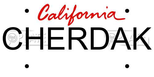 CHERDAK California License Plate