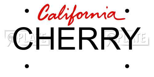 CHERRY California License Plate