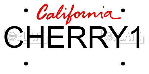 CHERRY1 California License Plate