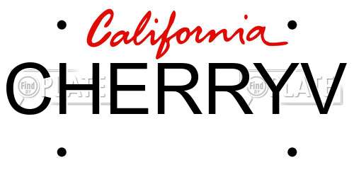 CHERRYV California License Plate