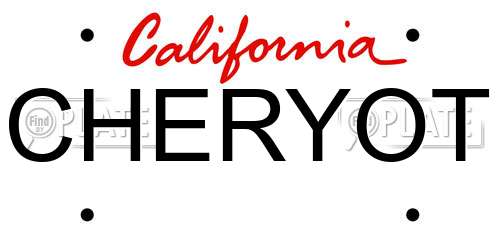 CHERYOT California License Plate
