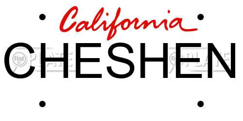 CHESHEN California License Plate