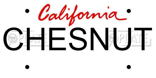 CHESNUT California License Plate
