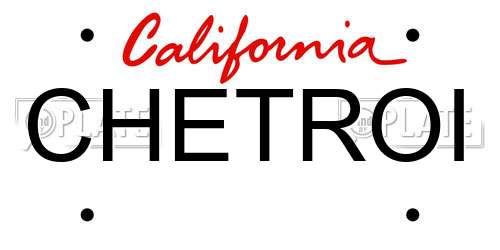 CHETROI California License Plate