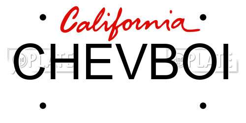 CHEVBOI California License Plate