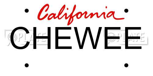 CHEWEE California License Plate
